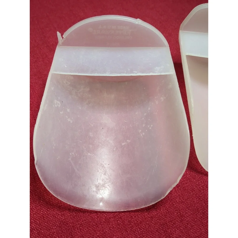 Set of 2 VTG Tupperware Rocker Scoops Clear/sheer
